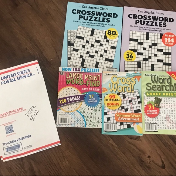 🧩❤️ BRAND NEW 5 pack WORD FIND CROSSWORD PUZZLE search LA TIMES LARGE EDITIONS - Picture 13 of 13